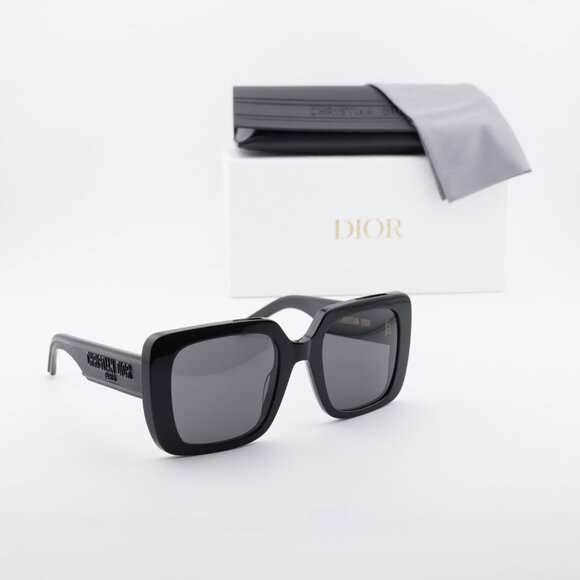 Dior WILDIOR S3U 10A0 Square Sunglasses – Black\\ Smoke main image 6